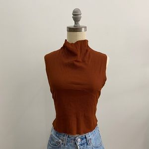 Raw cut rust tank top
